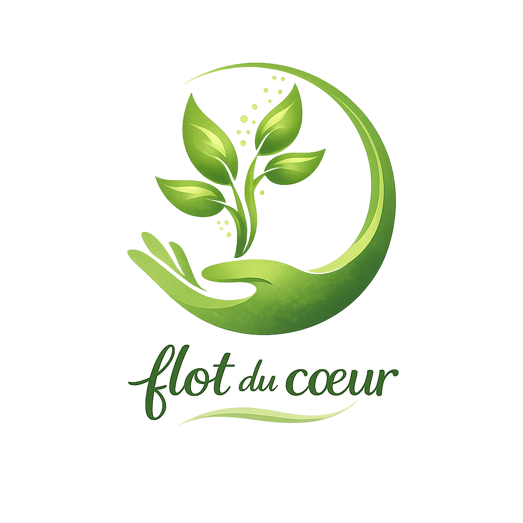 Logo Flot du Cœur, une jeune pousse entourée de deux mains
